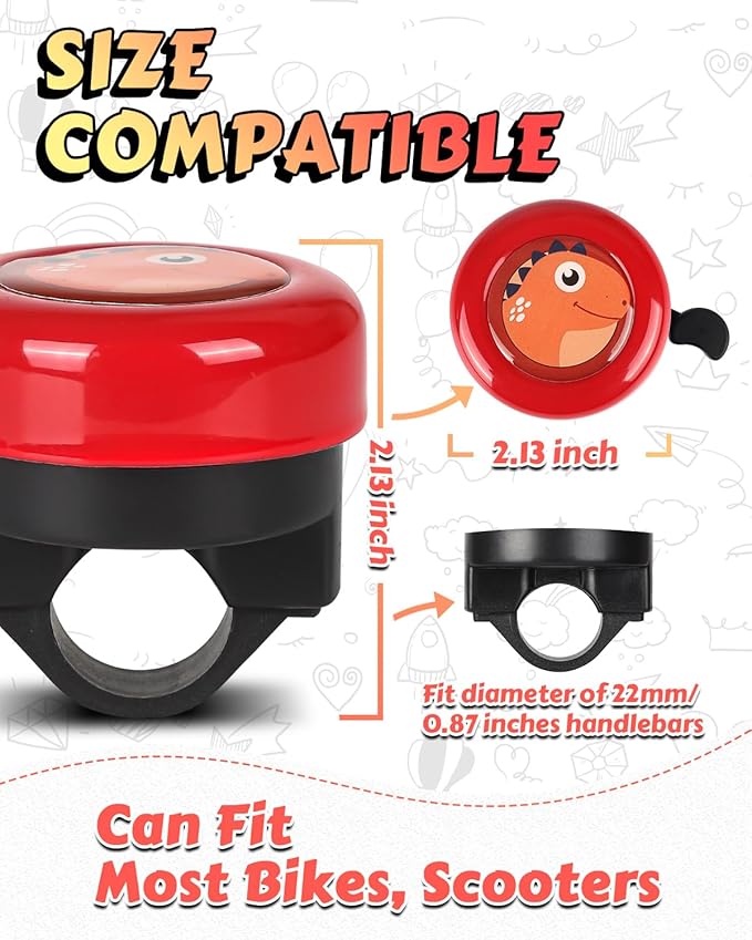 VICTGOAL Bike Bell for Kids with Loud Clear Sound, Bicycle Bell Scooter Bike Horn Ringtone Alert Cute Cycling for Toddler Children Boys Girls