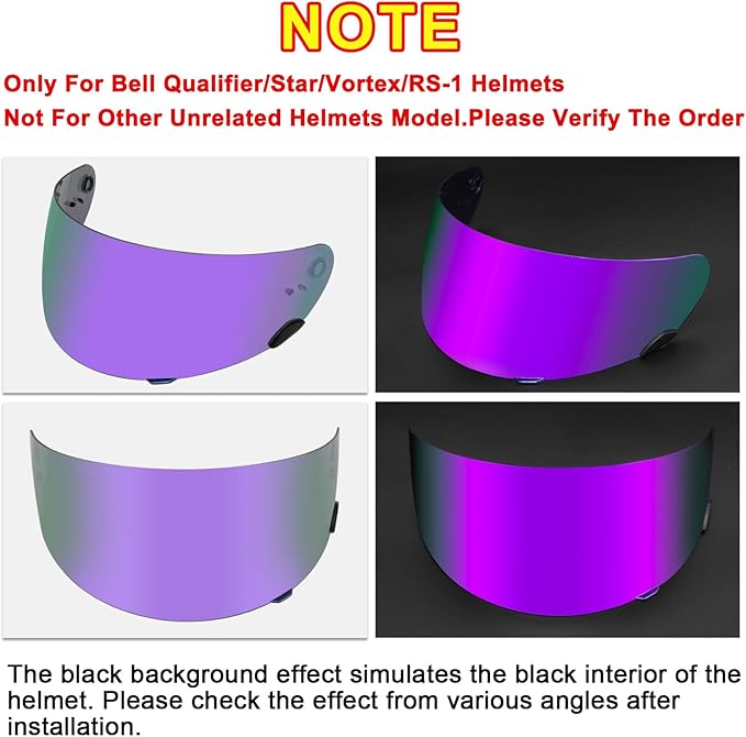 PSLER Qualifier Visor- Qualifier DLX Helmet Visor Motorcycle Face Shield Accessories Replacement for Bell Qualifier/Star/Vortex/RS-1/Revolver,Deep Purple