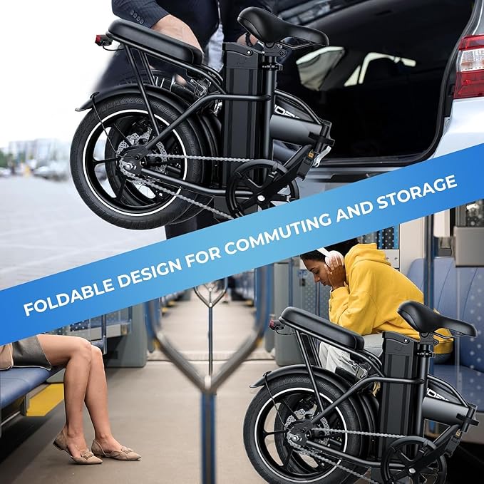 WINDHORSE 16" Folding Electric Bike for Adults, 630W Peak Electric Bicycle, 20MPH, 20-35 Miles Range, 288Wh Removable Battery, UL2849 Certified Commuter Ebike