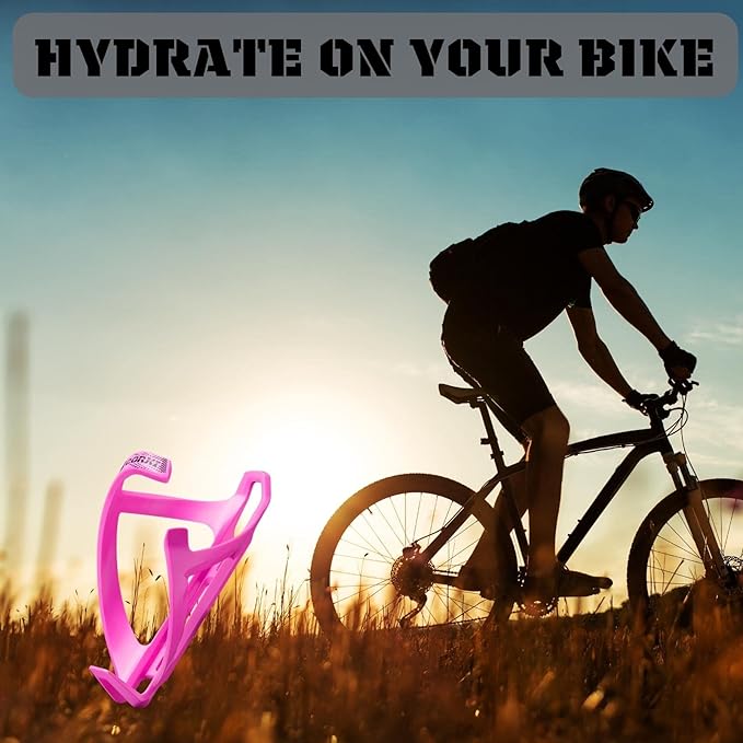 corki Cycles Bike Water Bottle Holder Right Side Load Water Bottle Cage for Road, MTB, Gravel Bicycles Magenta Pink 2 Pack