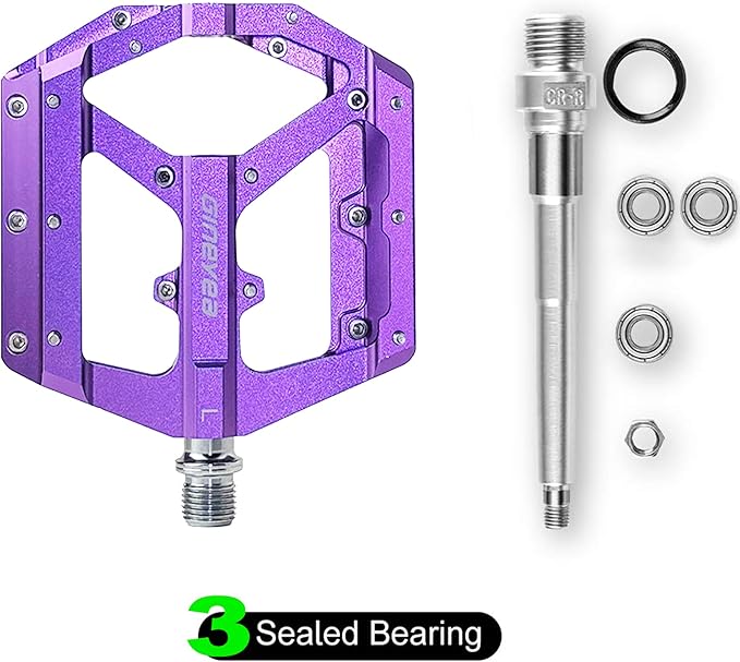 Mountain Bike Pedals, Aluminum Alloy Flat Platform, 9/16" Sealed Bearing, Lightweight Bike Pedals for MTB BMX Road Bicycle