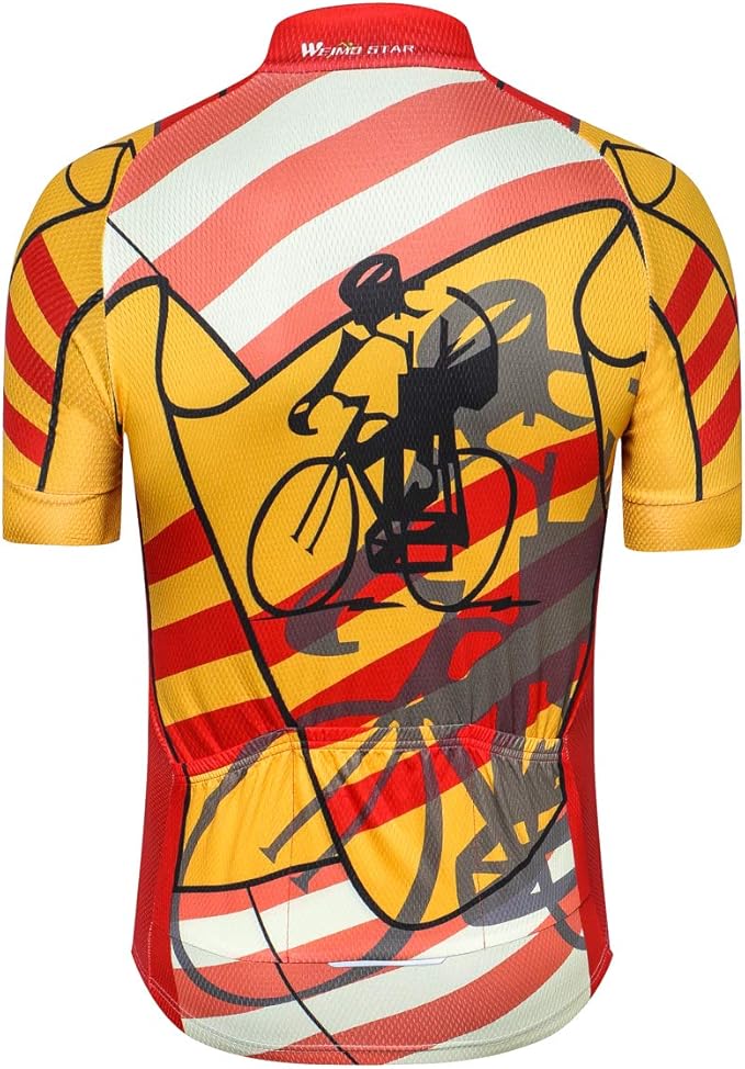 Weimostar Men's Cycling Jersey Short Sleeve Bike Clothing Multicolored Diamond