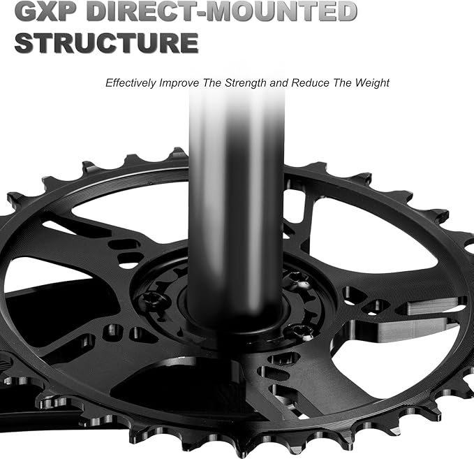 BUCKLOS 170/175mm Mountain Bike Crankset - CNC MTB Hollowtech Direct Mount Single Speed Cranksets, Bicycle Crank Set with 32/34/36/38T Narrow Wide Tooth Chainring for 9/10/11/12 Speeds