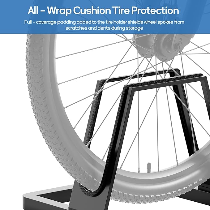 Heavy-Duty 5 Bike Storage Rack with Elevated Parking Space Design – 8.9KG Floor-Mounted Bicycle Stand, Indoor/Outdoor Universal Rack Compatible with Mountain Bikes & Road Bikes