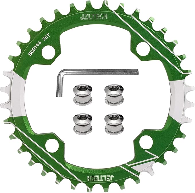 104 BCD Bike Chainring: 32T 34T 36T 38T Round Narrow Wide Chainring, Single Chain Ring for 8 9 10 11 12 Speed Mountain Bike MTB XC Trail e-Bike Fat Bicycle