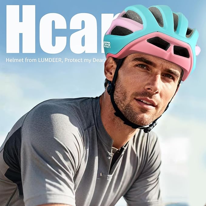 LUMDEER Adult Bike Helmet for Men and Women-Magnetic Taillight, Magnetic Clasps, Lightweight Shockproof, CPSC Safety Certified for Aerodynamic Road Cycling, Mountain Biking & Cyclocross Helmet