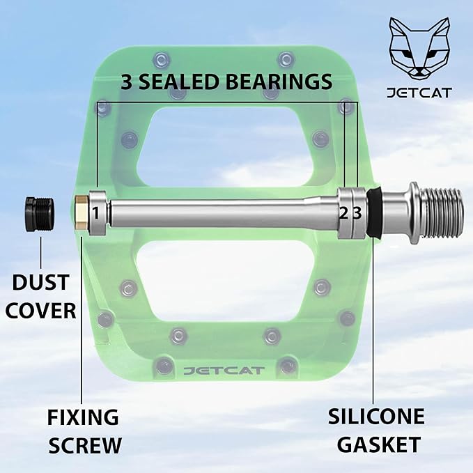 Mountain Bike Pedals Flat - MTB Pedals Flat, Bicycle Pedals for BMX/MTN/Road/Gravel/EBike, BMX Pedals, Platform Pedals, Adults & Kids Bike Replacement Upgrades Parts 9/16