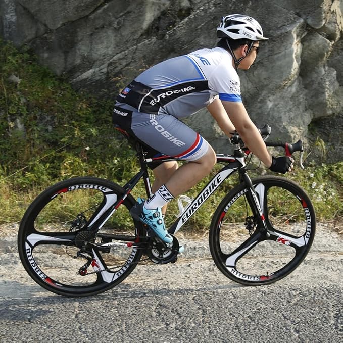 EUROBIKE Road Bike 700C 54cm for Men and Women XC550 3-Spoke Wheel