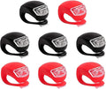 8 Pack Bicycle Light, Silicone LED Bike Light Set, 4 PCS Bike Headlight and 4 Pcs Taillight (Red & White)-Multi-Purpose Waterproof