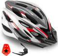 Basecamp Bike Helmet for Women Men with LED Safety Light Removable Sun Visor Lightweight Bicycle Helmet Adjustable Breathable Mountain & Road Cycling Helmets for Adult