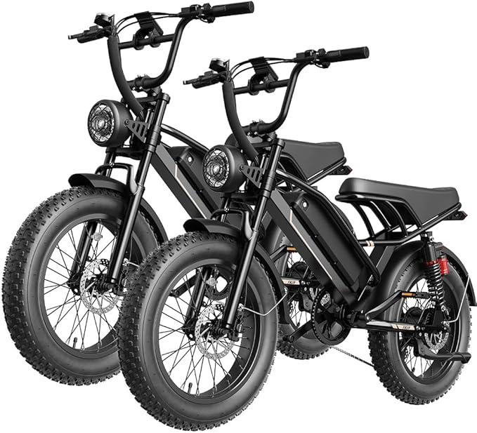 Electric Bike for Adults Teens,3000W/2000W Peak,20"/16" Fat Tire Off Road Dirt Ebike,80/55 Miles LongRanger,32/28 MPH E Bike Bicycles, Fat Tire All Terrain E-Bike,E Bike for Hunting,YR20 with Footrest