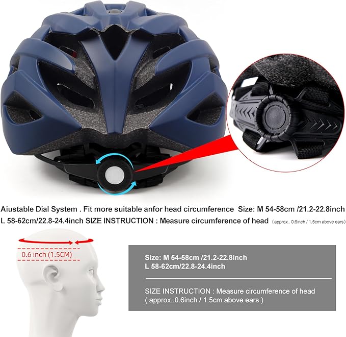 Adult Bike Helmets, Adjustable Mens Womens Bicycle Helmet, Lightweight Road Mountain Cycling Safety Sports Helmets with Detachable Visor
