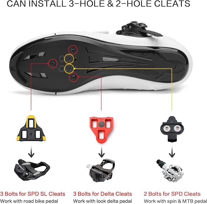 Unisex Cycling Shoes Compatible with Peloton Bike Shoes Indoor Clip in Peleton Road Bike Riding Racing Biking Shoes with Delta Cleats for Mens Womens Indoor Outdoor Bike Pedal