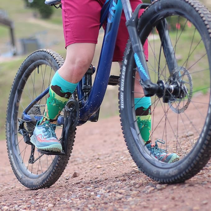 Lavley Bike Socks - Gifts for cyclists and mountain bikers - Fun holiday or birthday gift - Great stocking stuffer