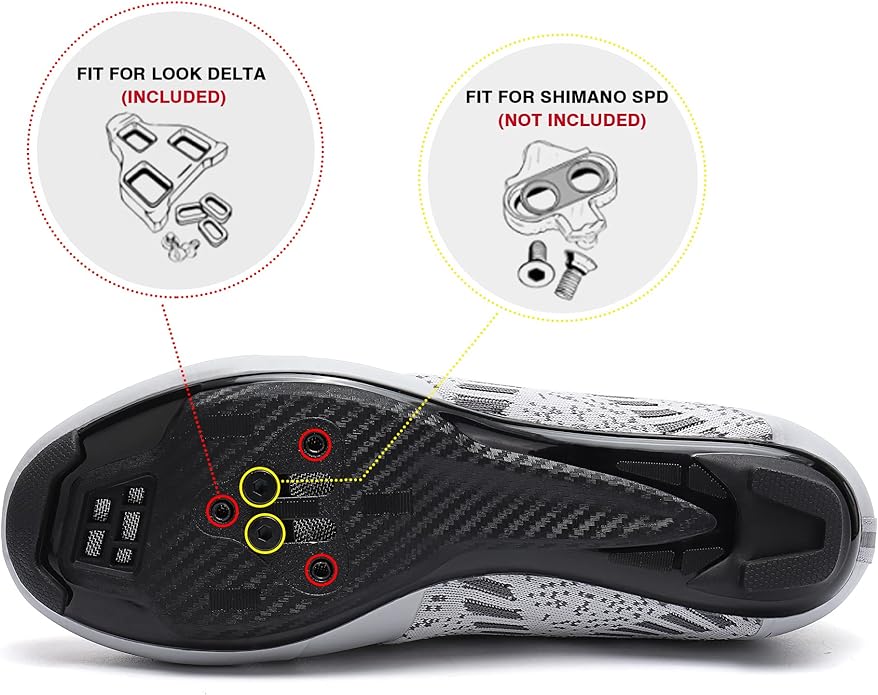 Unisex Road Bike Cycling Shoes Compatible with Peloton Shimano SPD Bike Riding Shoes for Men Women, 3 Straps, Pre-Installed Delta Cleats for Indoor Outdoor Cycling Biking