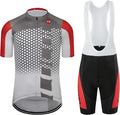 Coconut Ropamo CR Men's Cycling Jersey Set Road Bike Jersey Zipper Pocket Bib Shorts with 4D Padded Cycling Clothing Set