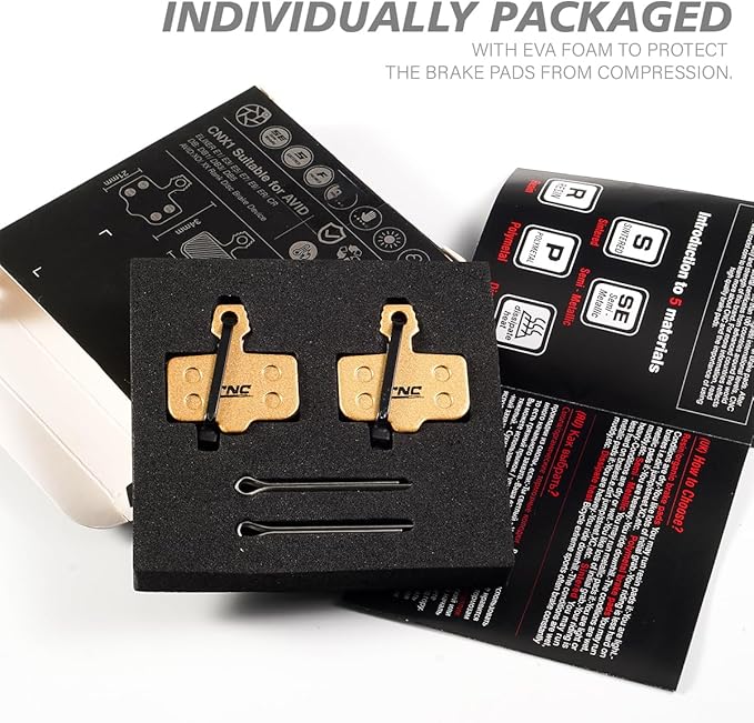 Bicycle Disc Brake Pads for Avid Elixir 1 3 5 7 9 ER CR Mag,Bike Brake Pads for Sram Level T TL Rival XX,X0,XXWC DB1 DB3 DB5 MTB Brake Pads. （Resin/Semi-Metallic）