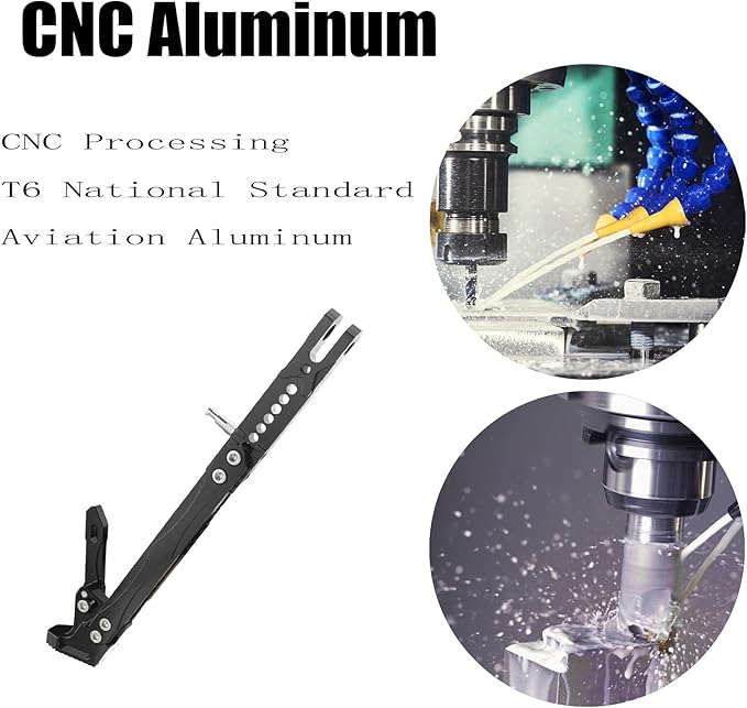 Universal Lengthened Adjustable Long Kickstand CNC Aluminum Alloy Motorcycle Long Kickstand Accessories Motor Modified Tripod Holder Kickstand Foot Side Support Stand Motorbike Dit Pit Bike