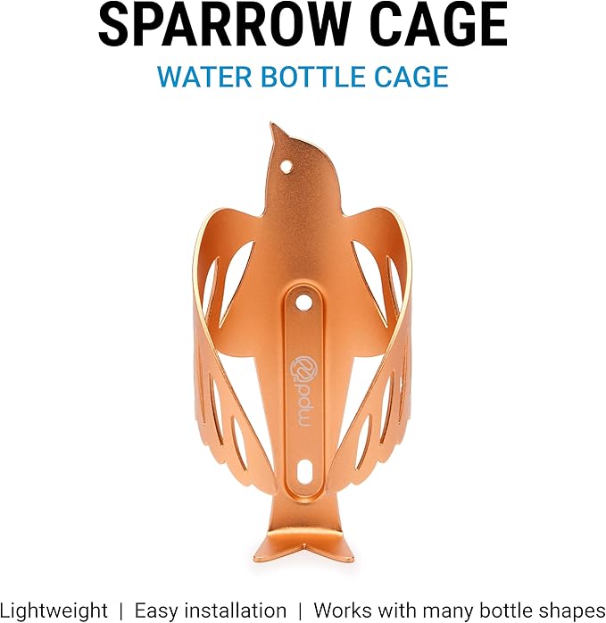 Portland Design Works Water Bottle Cage - Lightweight Water Bottle Holder for Bikes, Sparrow Cage, Copper