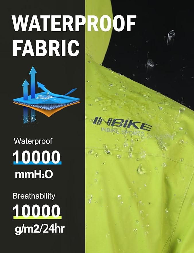 INBIKE Women's Cycling Rain Jackets Waterproof Windbreaker for Running Golf Hiking Camping Hooded Packable Coat