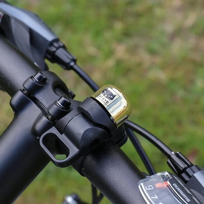 CATEYE OH-1500 Nido Bell – Brass Bike Bell with Distinctive Double Ring, Fits 22.2 mm or 25.4 mm Handlebars, Matte Finish, Clear Sound, Fits Road, MTB, Kids Bikes