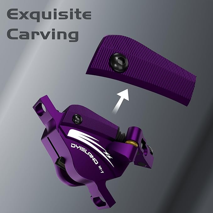 XT-7 Hydraulic Disc Brakes Calipers,Line Pulling/Cable Actuated Front & Rear Brake Calipers for MTB/Mountain Bike/E-Bike.