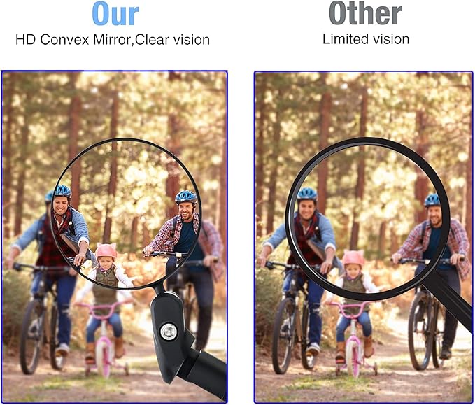 Bike Mirrors 2pcs Bar End Bicycle Mirrors for Handlebars - Cycling Lightweight Rear View Mirrors, Safe Rearview Mirror for Mountain Road Bike