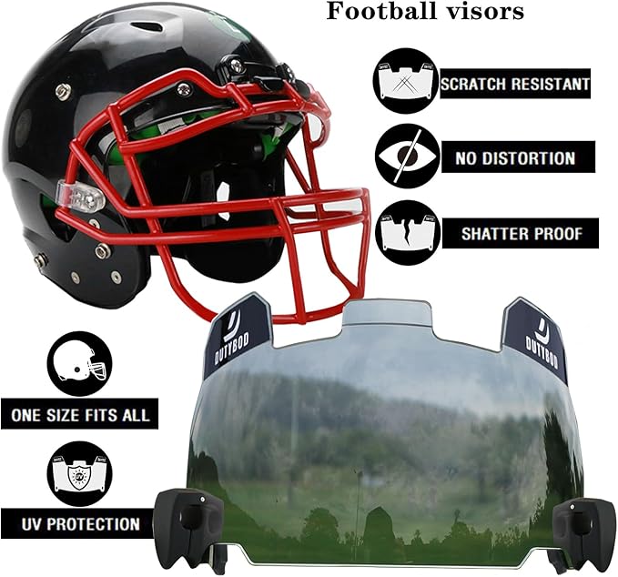 Football Visor, Clear Football Helmet Visor, Football Shield, Fits Youth and Adult Football Helmets