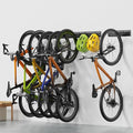Housolution Bike Storage Rack 64Inch for 6 Bikes + 5 Helmets, Up to 500lbs, Heavy Duty Bike Hangers for Garage, Bike Hooks for Garage, Solid Steel Bicycle Storage, Bike Wall Mount, New Black