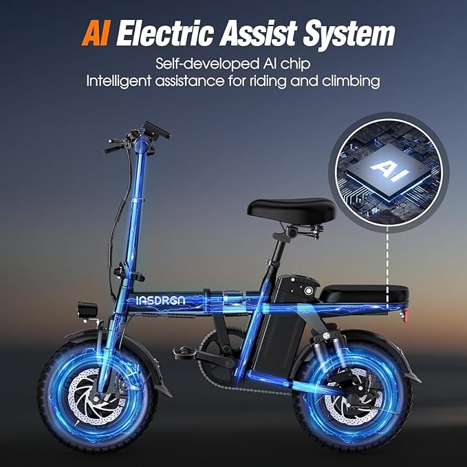 Electric Bike for Adults and Teens, 14" Mini Folding E Bike, 1500W Peak Motor, 48V 768Wh Removable Battery, 35Miles, 20MPH Commuting Electric Mountain Bike, 9 Shock Absorbers, UL2849