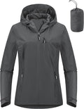Outdoor Ventures Packable Rain Jacket Women Lightweight Waterproof Raincoat with Hood Cycling Bike Jacket