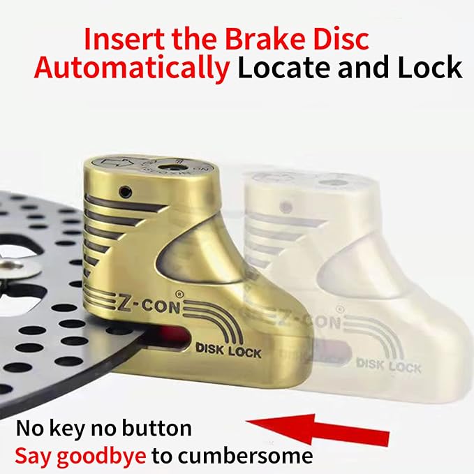 Heavy Duty Motorcycle Locks - Anti Theft Cable Locks with Combination, Bike Lock with Key, Mini Lock, Wheel Disc Lock Accessories for Adult Bikes