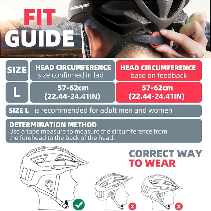 Shinmax Bike Helmet, CPSC/CPC Bike Helmet for Adult Men Women with Magnetic Goggles&Led Back Light Cycling Helmet Adjustable SM-T69
