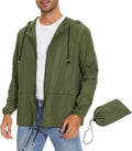 Zando Packable Mens Rain Jacket Lightweight Raincoat Waterproof with Hood Outdoor Windbreaker Jacket Travel Rain Jackets