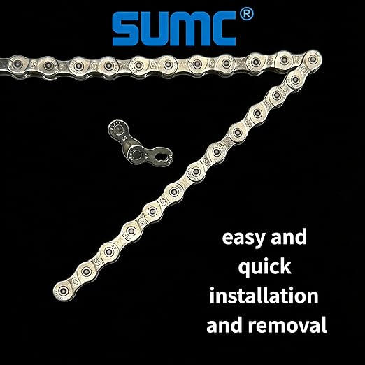 Bike Chain, High Tensile Strength Bicycle Chain for Road/MTB Bike 6/7/8 Speed - Quick Buckle - 116 Links - Dark Silver