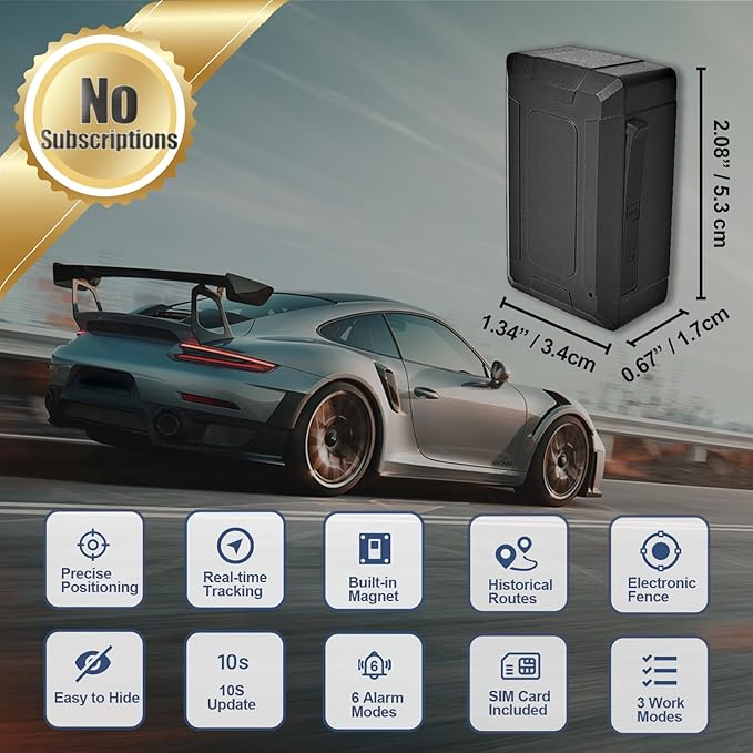 4G20 Mini GPS Tracker for Vehicles No Monthly Fee, Portable Real Time GPS Tracking Devices Hidden, 4G SIM and Data Included, Magnetic Location Tracker, Trip History, GeoFence, Speeding Alerts