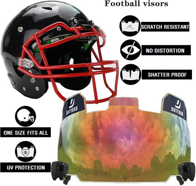 Football Visor, Clear Football Helmet Visor, Football Shield, Fits Youth and Adult Football Helmets