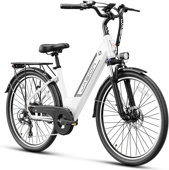 Jasion Roamer/ST/YC1 Electric Bike for Adults, 26" Commuter Ebike 1200W 528WH Removable Battery, 28MPH 62miles, Electric Bicycles for Women/Man, UL2849 Certified