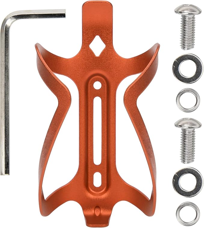 Aluminum Alloy Cage Cage Bouteille, Light Support for Folding Bikes on Road, Black Accessories (Orange)