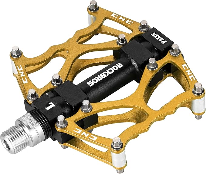 ROCKBROS Mountain Bike Pedals MTB Pedals CNC Non-Slip Lightweight Aluminum Alloy Bicycle Pedals Sealed Bearings Bicycle Platform Pedals 9/16" BMX Road Bike Pedal