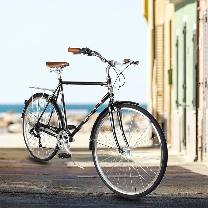 Tracer Osaka Hybrid Bikes, Steel Frame, Shimano Nexus Inter 3/7 Speed, Brown Seat Brown Grips, Road Bike, City Bike, Multiple Colors