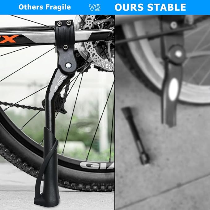 Aluminum alloy bicycle stand, adjustable bicycle stand, adjustable, rear/center mounted, road mountain bike rear stand, suitable for 24-29 inch adult bicycles.