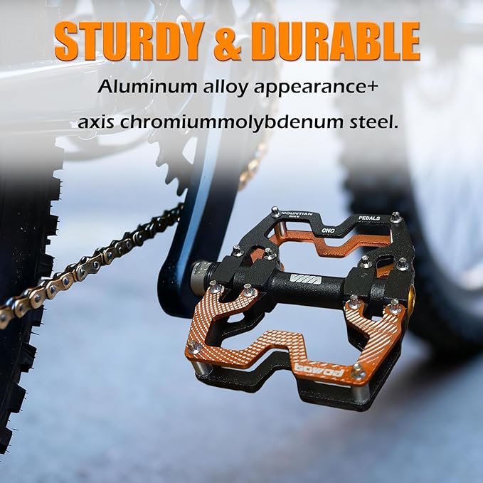 Bike Pedals 9/16" Lightweight Non-Slip Bicycle Platform Pedals - Fits Most Adult Bikes & Mountain Bikes &MTB, Road Bikes and Slip-Resistant Design