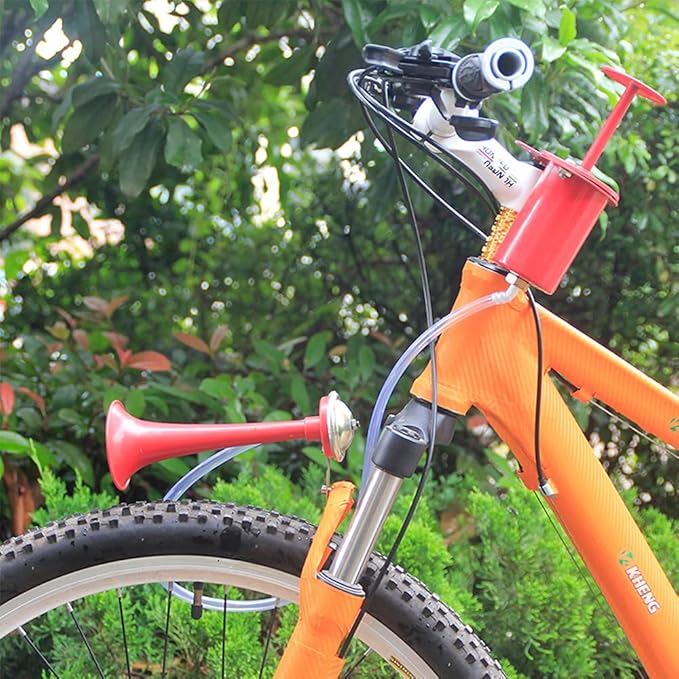 Bike Horn, Metal Classic Air Horns Loud Sounds Bicycle Horn,Bicycle Accessories， for Any Vehicles as Golf Carts, Boats, RV's, Bicycles, Motorcycles