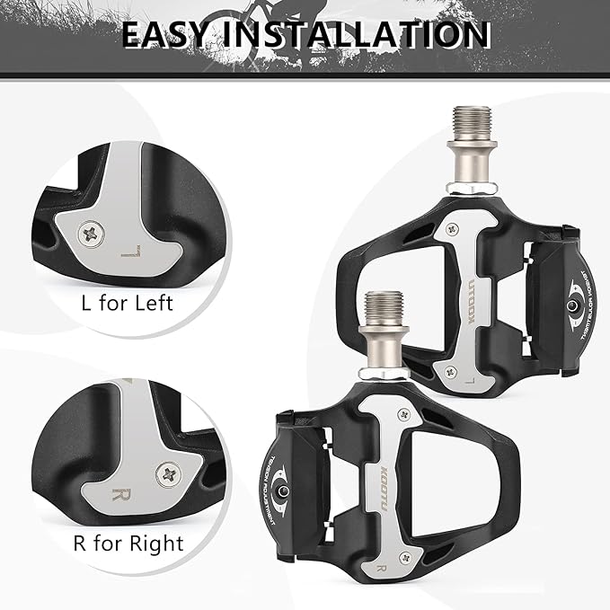 KOOTU KEO Bike Pedals 9/16" Universal Road Bike Pedals Bicycle Platform Pedals Clipless Pedals Suitable for Road Bike Spin Bike MTB Indoor Bike