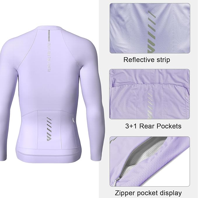 Lo.gas Cycling Jersey Men Short Sleeve, Road Bike Jerseys Full Zipper with Pockets, Bicycle Clothing Breathable Quick Dry