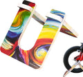 SHIDOW PVC Bike Stand for Indoor and Children's Bicycle Display, Floor Rack for Balance Bike Storage (Rainbow)