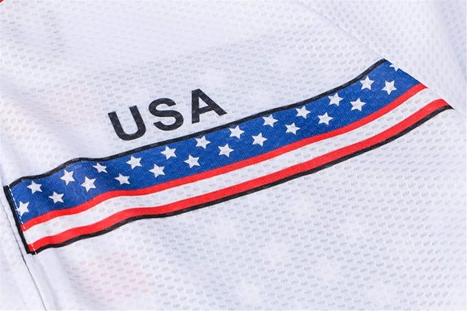 Cycling Jerseys Men Bicycle Short Sleeve Summer Shirt Bike Biking Tops Riding Clothing Flag