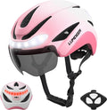 LUMDEER DARKNIGHT Bike Helmet - LED Turn Signals Front & Rear Light Rechargeable, Visor, Goggles for Ebike,Scooter Commuting, Adjustable Bicycle Helmets for Adults Men Women
