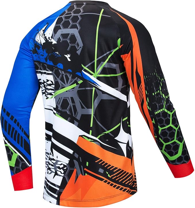 PSPORT Men's Motocross Jersey Long Sleeve Motocross Shirt Men Mountain Dirt Bike Jersey Downhill Riding Racing Clothing Tops